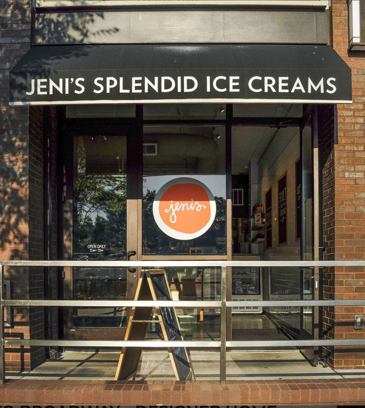 The photo features the charming storefront of Jeni’s Splendid Ice Creams, a beloved local spot for sweet treats and socializing. The bright signage and inviting entrance highlight a fun, family-oriented aspect of exploring the neighborhood.